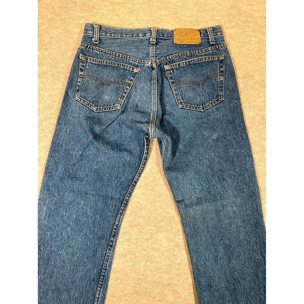 Levi's 501 Straight‎ Jeans Mens 33x30 Blue Denim Cotton Mid Rise Street Wear